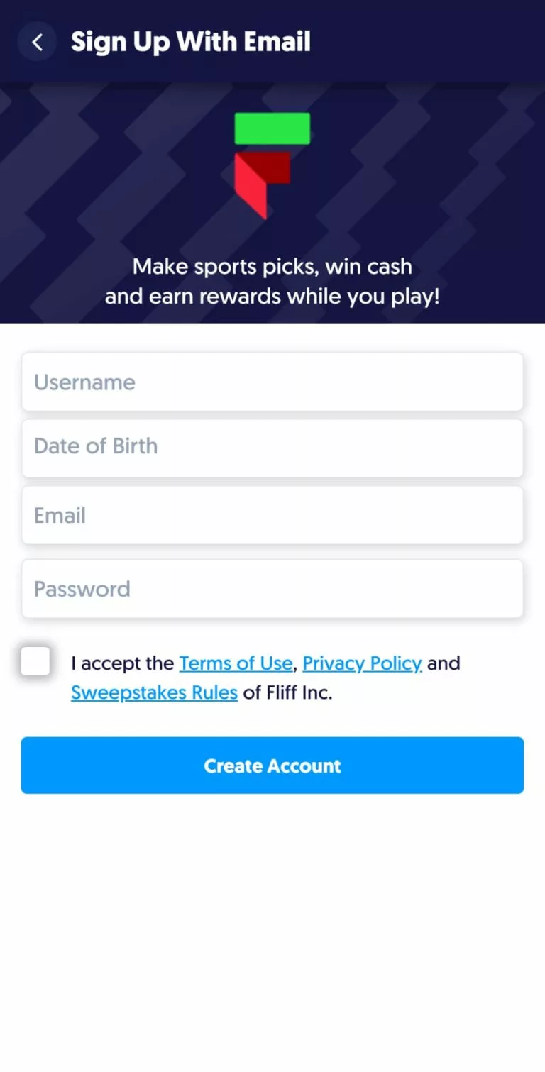 Fliff Registration Process