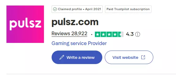 pulsz.com trustpilot rating