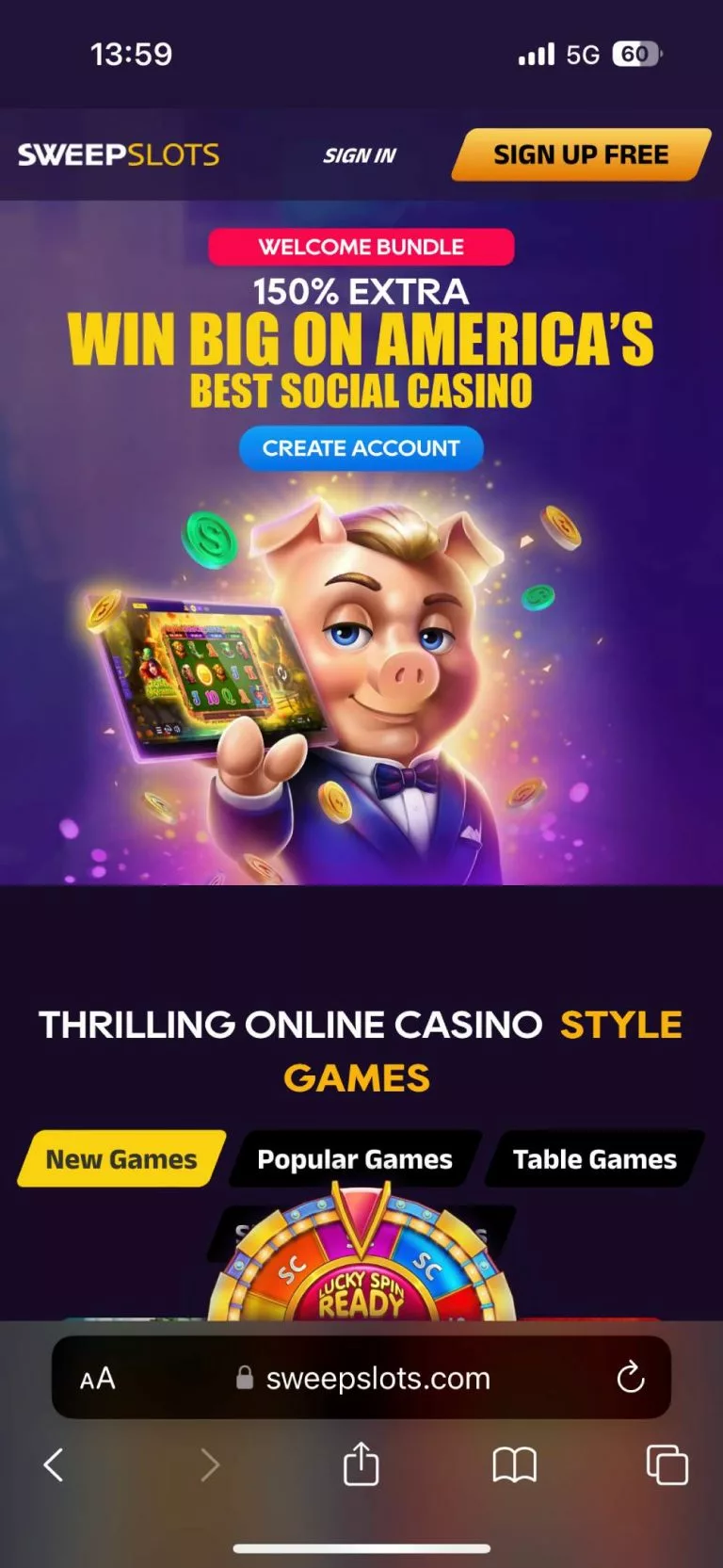 sweepslots casino overview