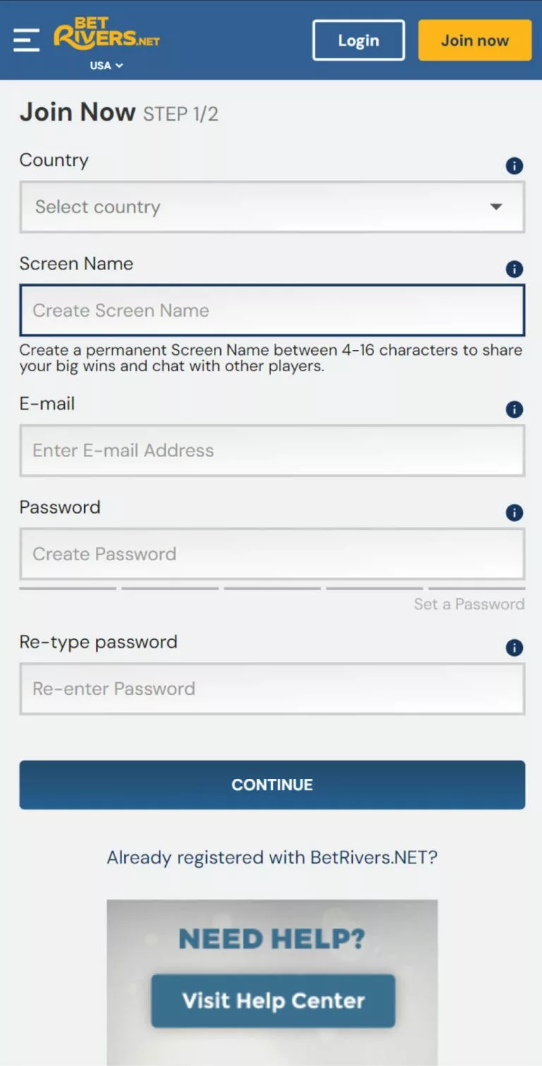 BetRivers Registration Process