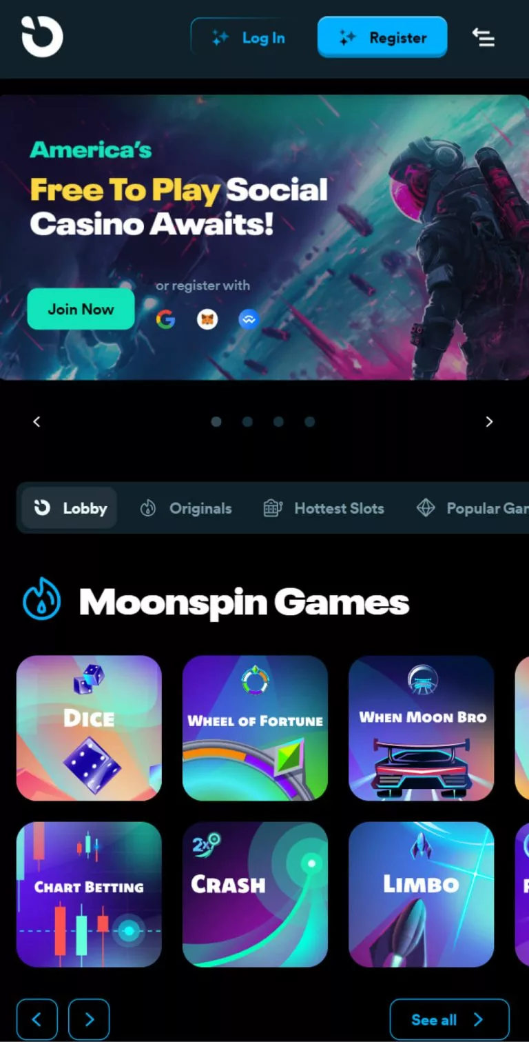 Moonspin US Main Lobby