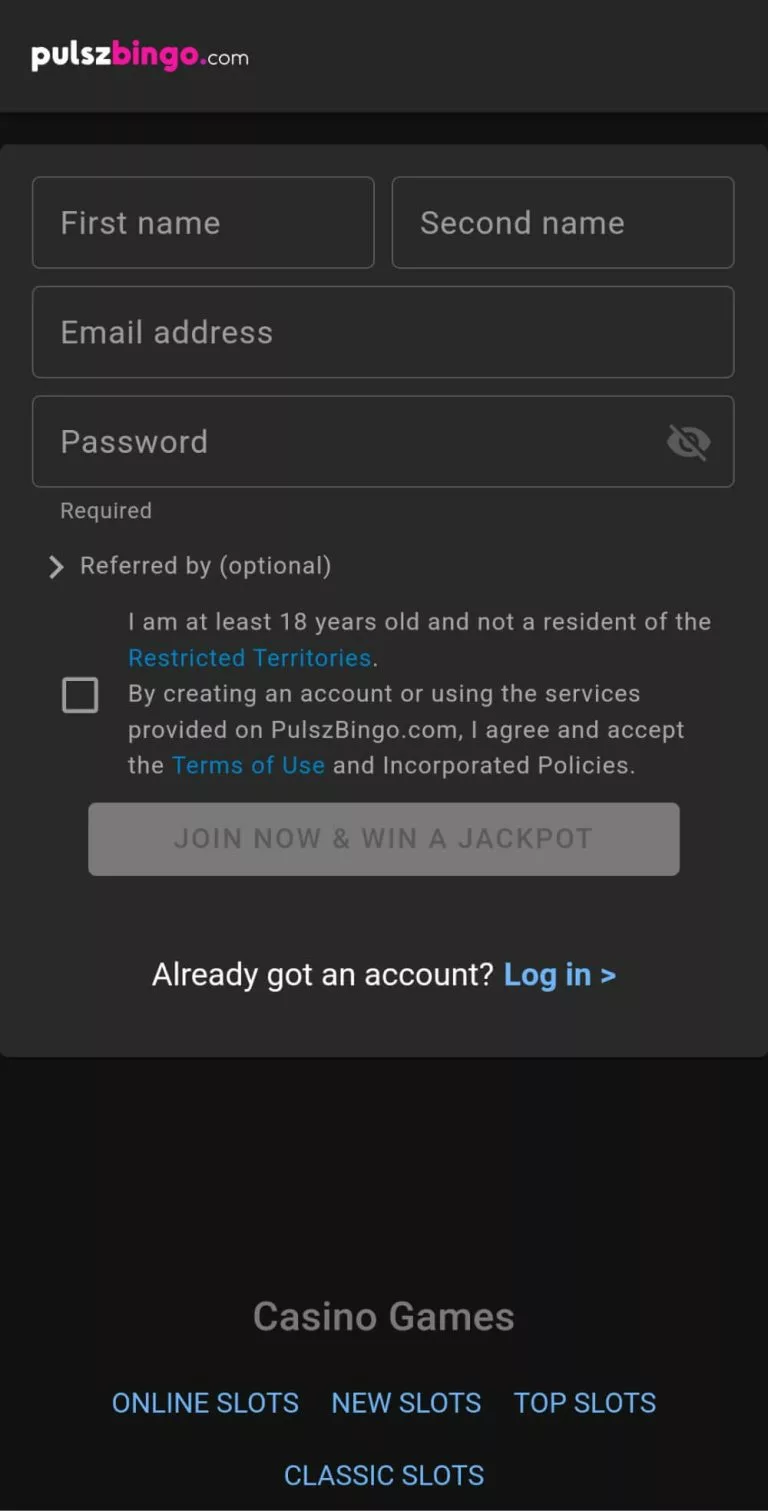 Pulsz Bingo Operator Review Registration