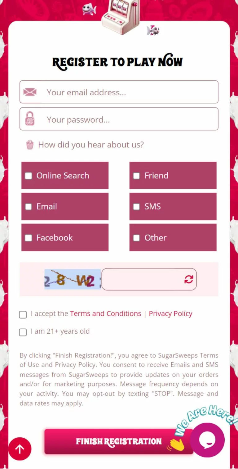 SugarSweeps Registration Process