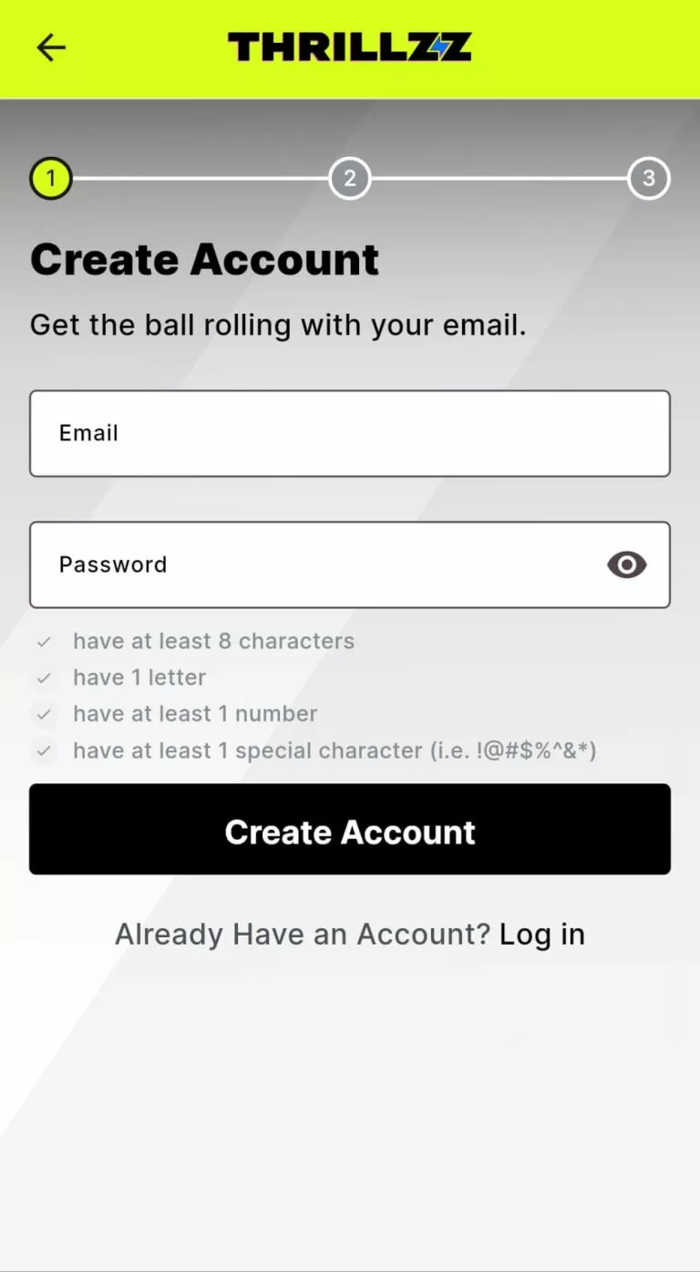 Thrillzz Registration Process