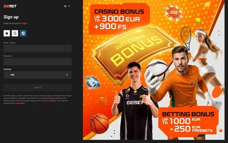 gg.bet registration screen