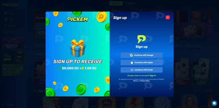 Welcome offer for Pickem