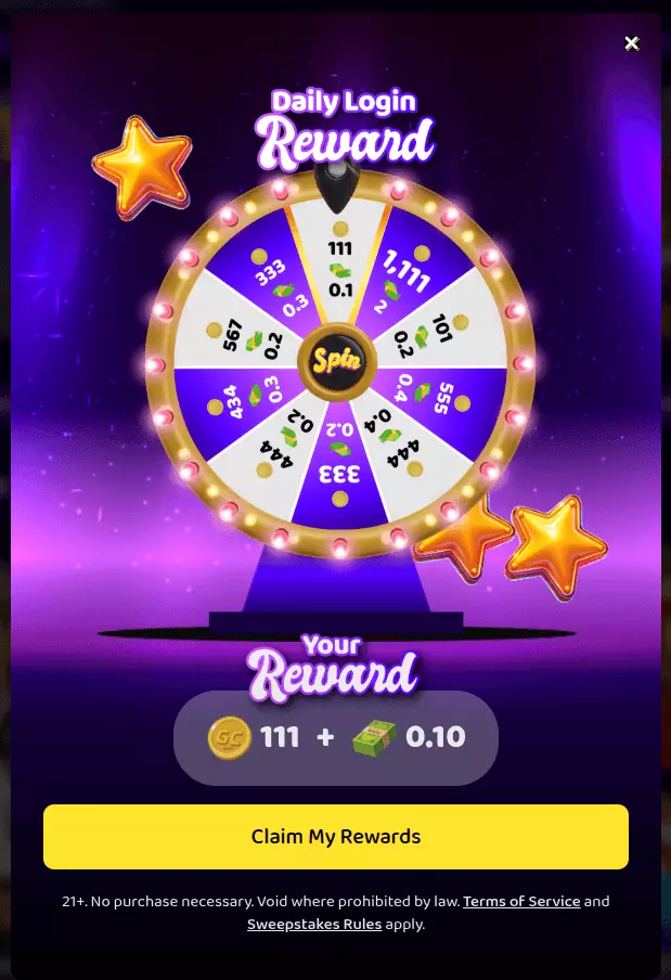 spindoo daily login bonus