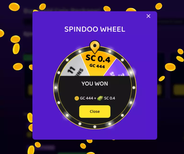 my luck on the spindoo wheel netted me 444 GC + 0.4 SC