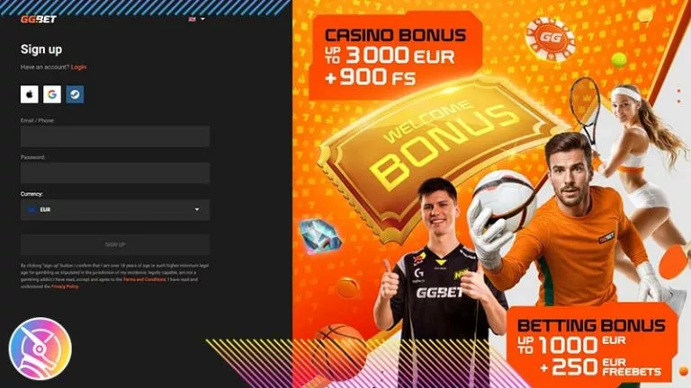 ggbet registration screen