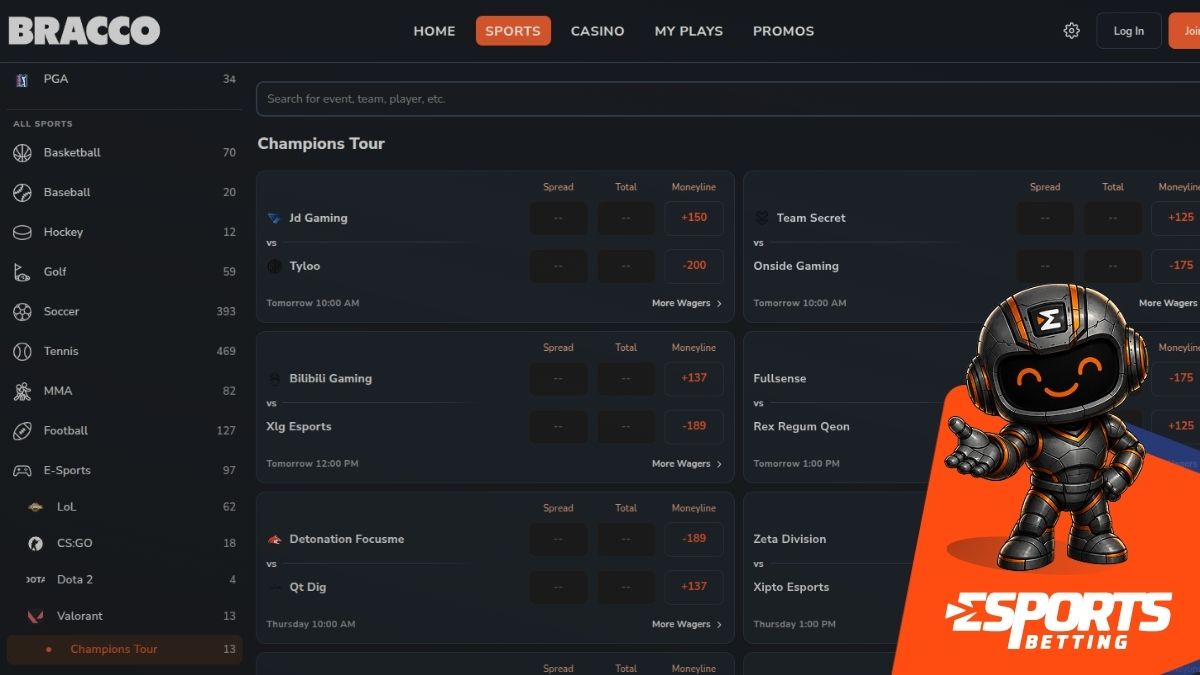 bracco esports social betting