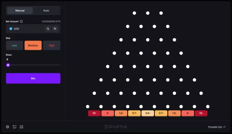 Plinko at Shuffle.com