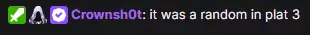 Crownie states that the incident occurred in a Platinum 3 game. Taken from LS's stream.