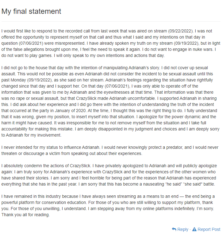 Maya Higa final statement