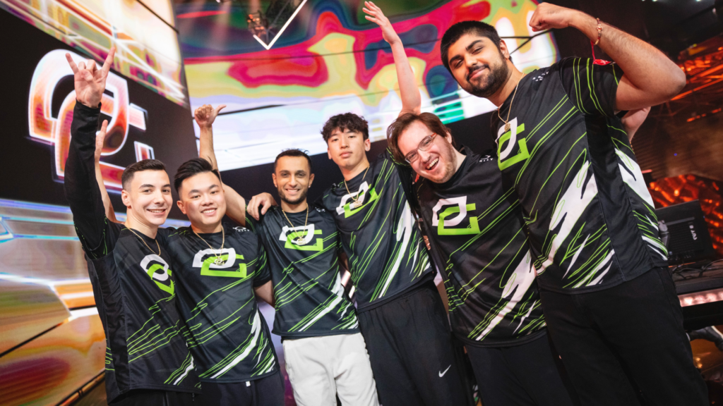 photo of optic gaming team after a victory