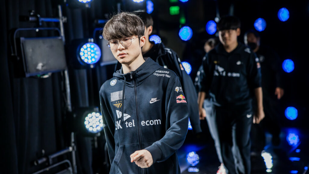 T1 player Faker walks backstage at Worlds 2022