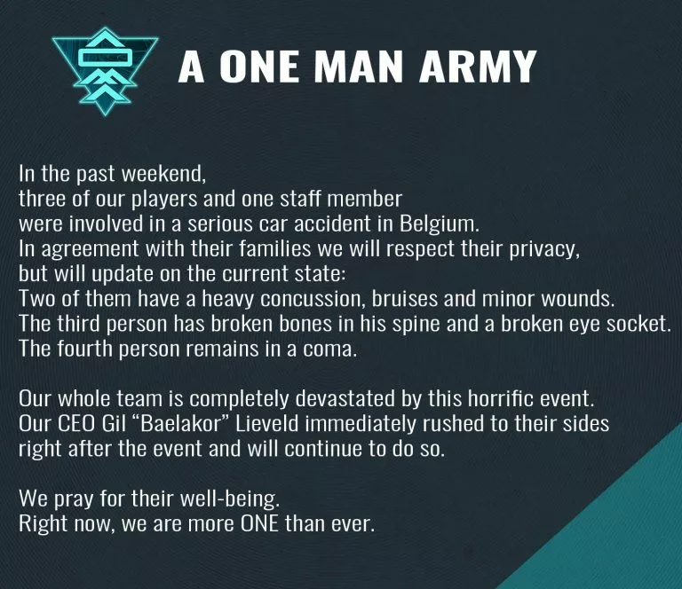 A One Man Army Elite Series car crash statement