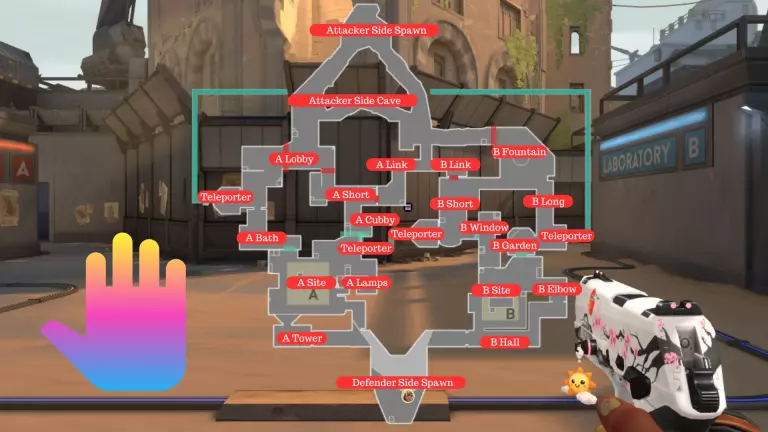 Valorant Bind callouts map image with labels