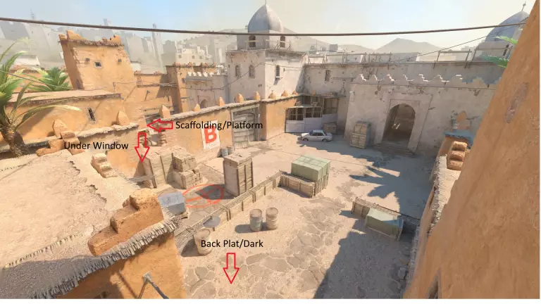 CS2 Dust 2 B site callouts