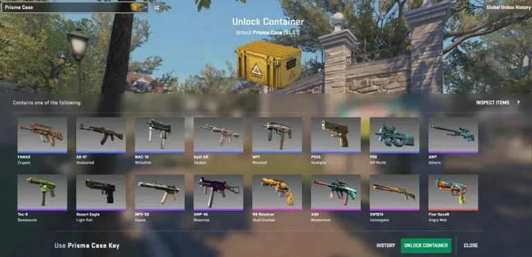 MozzyFX CS2 case simulator website Prisma case