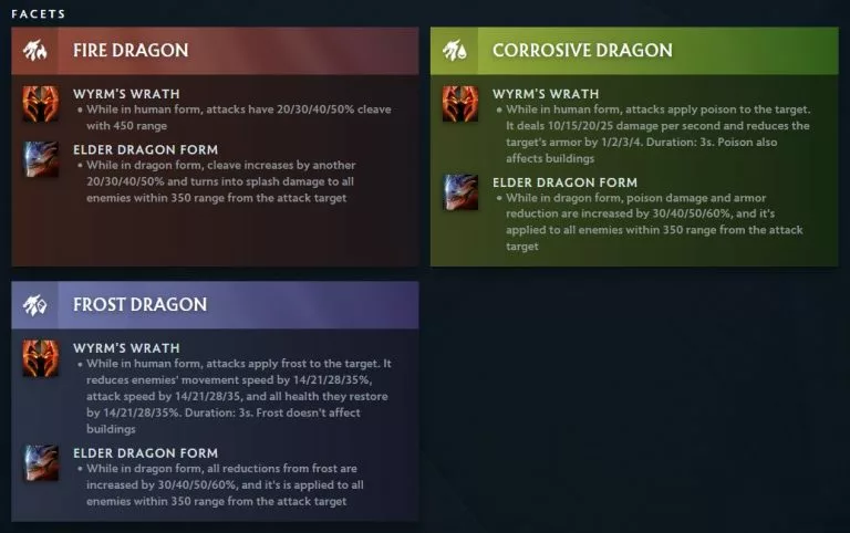 Dota 2 7.36 Dragon Knight hero aspects