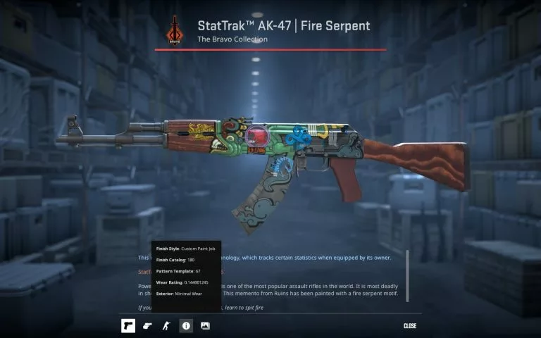 AK-47 Fire Serpent xQc sent to Stewie2k CS2 skins