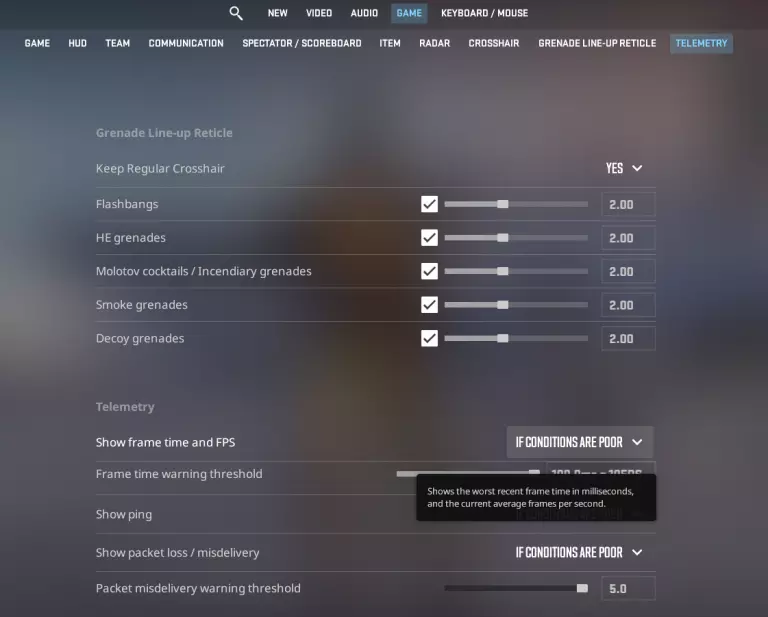 How to show FPS in CS2 settings method