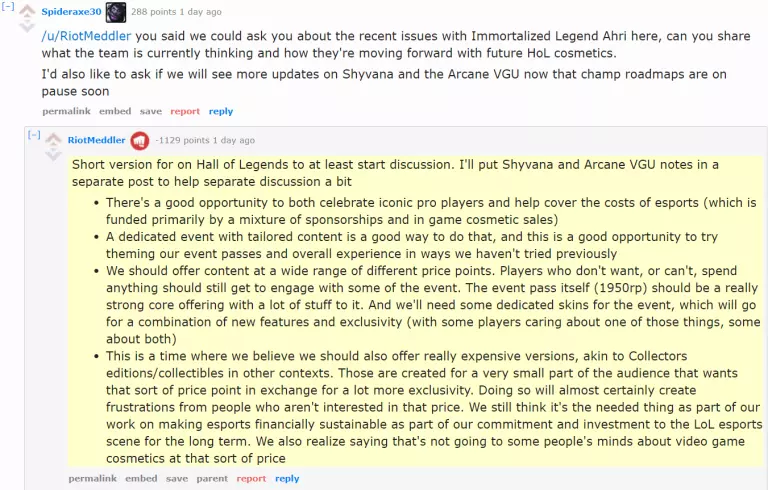 Riot Meddler responds to Faker skin price