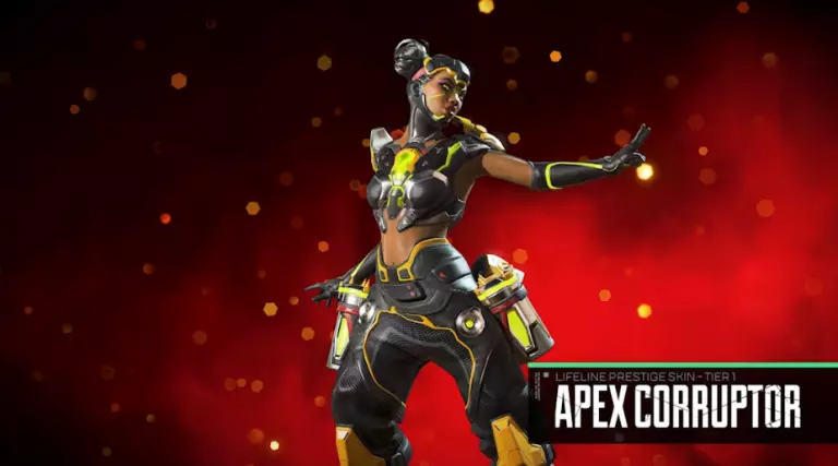 The Apex Corruptor skin for Lifeline, available through the Double Take rewards track.