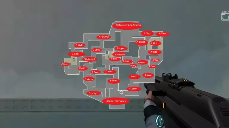 Valorant Lotus callouts label map image