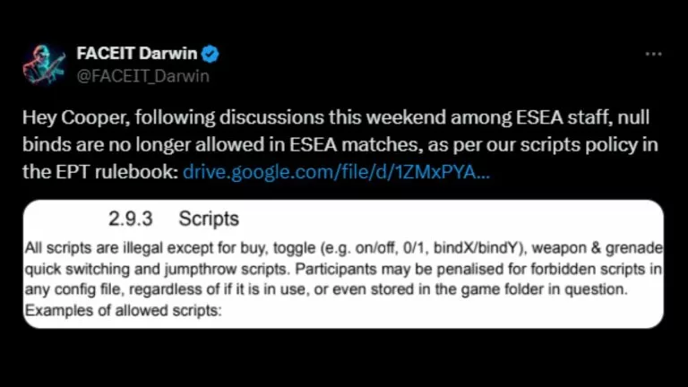 FACEIT null bind officially banned