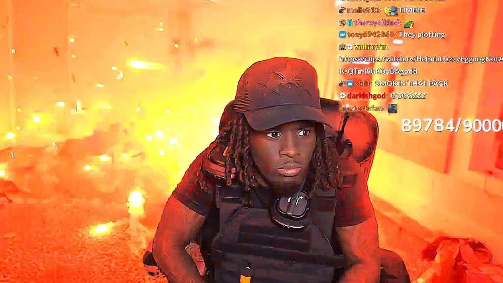 Watch Kai Cenat blow up his room with fireworks