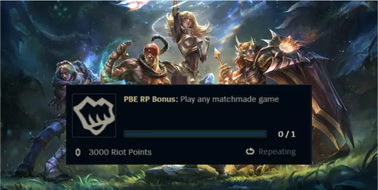 League of Legends PBE example special quest