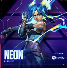 Valorant Spotify playlist art for Neon