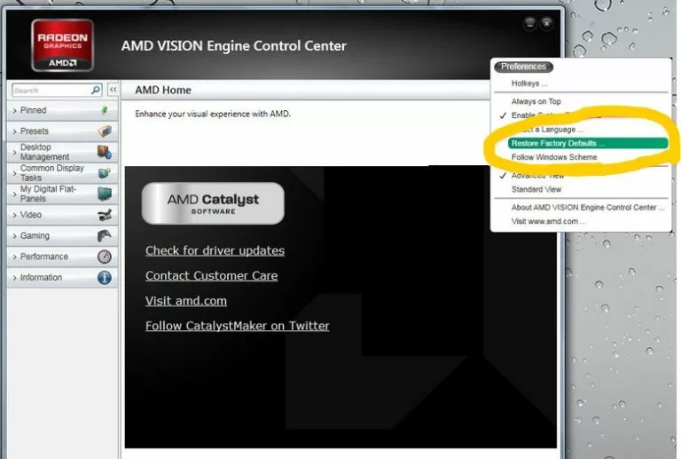 Catalyst/Vision Control Center
