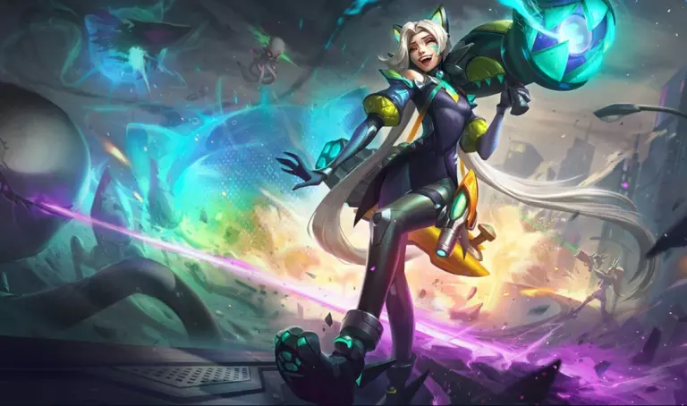 The League Anima Squad skin for Jinx, Battle Cat