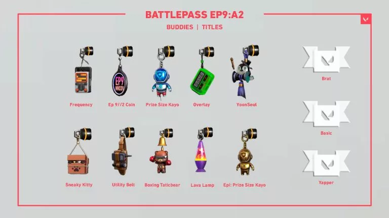 Valorant EP 9 Act 2 battle pass gun buddies