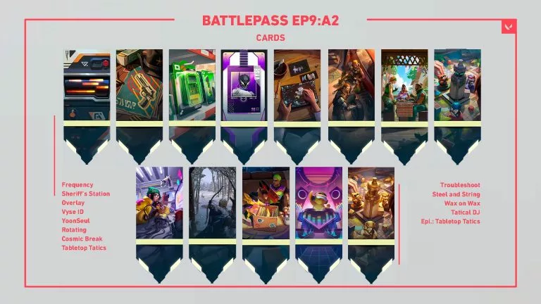 Valorant EP 9 Act 2 battle pass player cards