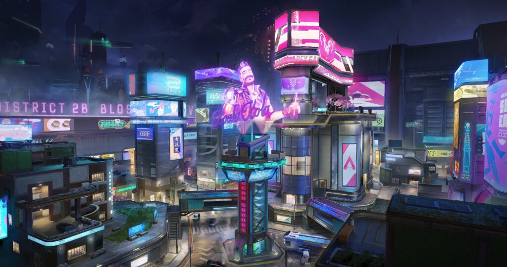 Apex Legends E-District POIs: A neon city inspired by Shibuya