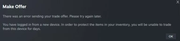 CS2 make offer error message