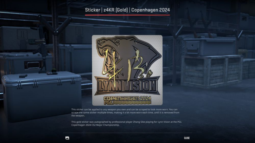 Z4kr's gold majors sticker