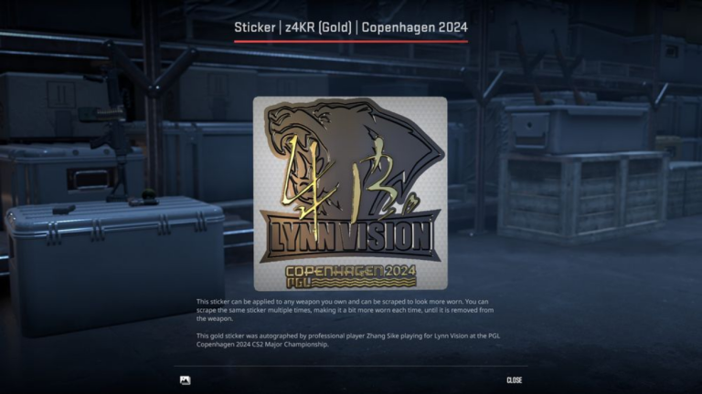 Z4kr's gold majors sticker