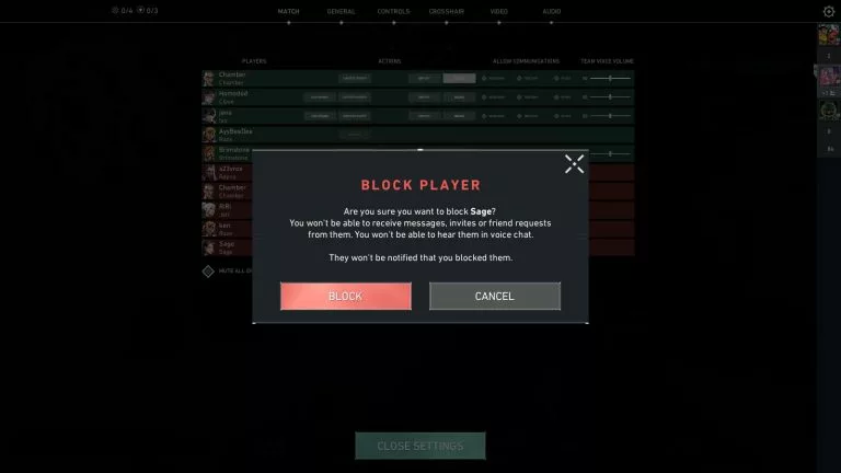 Valorant block screenshot