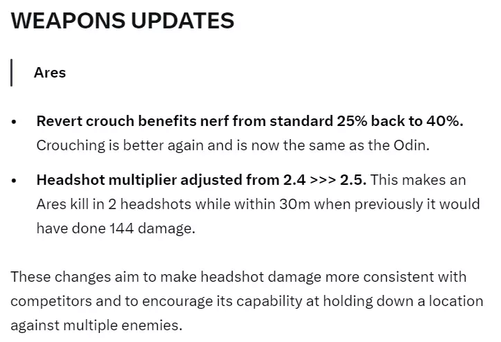 Valorant patch 9.05 Ares buffs