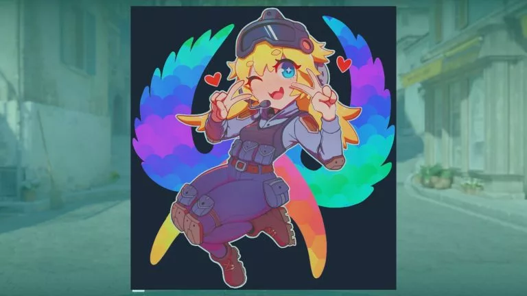 Kawaii CT anime sticker in CS2