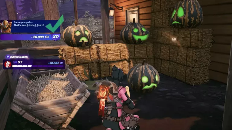 How to carve pumpkins in Fortnite.
