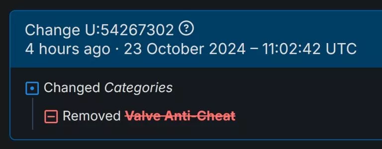 VAC removed from CS2