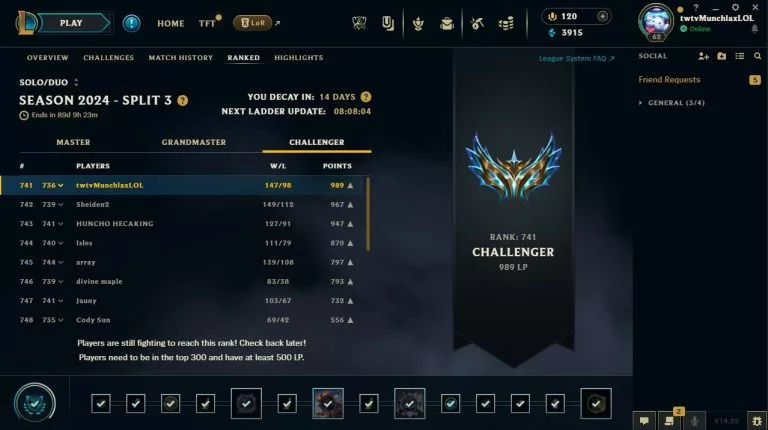 Muchlax League of Legends rank one player