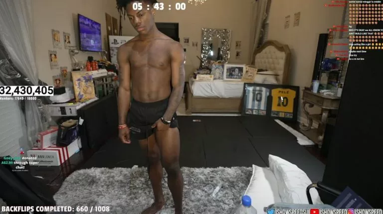 IShowSpeed backflip record stream