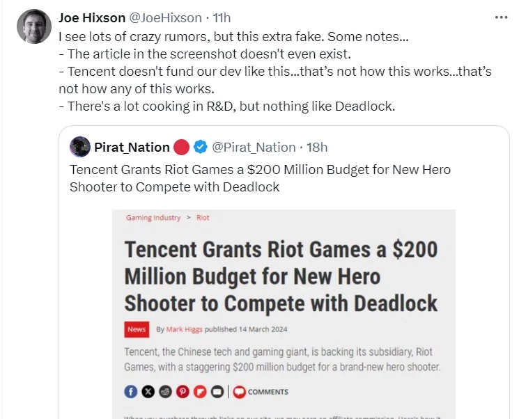 Joe Hixson tweet