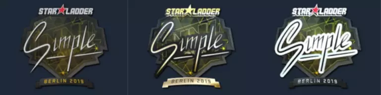 StarLadder Major: Berlin 2019 s1mple stickers: high grade, remarkable, and extraordinary.